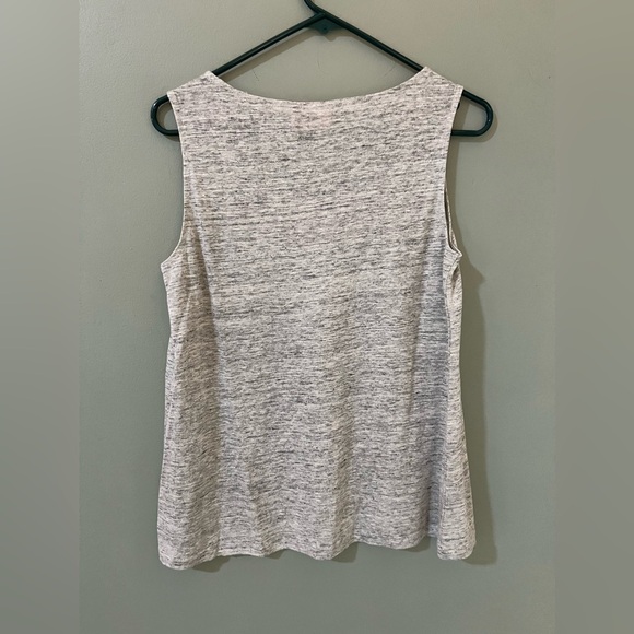 St Tropez West Tank Top Small 100 % Linen Heather grey Scoop Neck Tunic Light - Picture 3 of 3